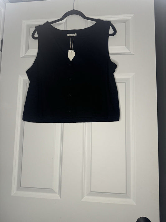 Z Supply Solace Textured Slub Top Xl Black Nwt 