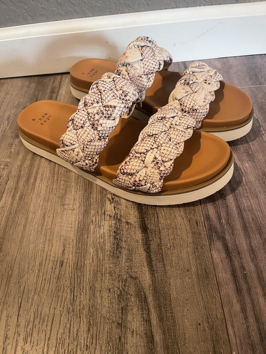 A new day size 10 strappy sandals brown and cream new without box 