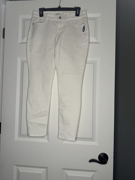 Old Navy Super Skinny Ankle Mid Rise Jean 6 Petite White Nwt 