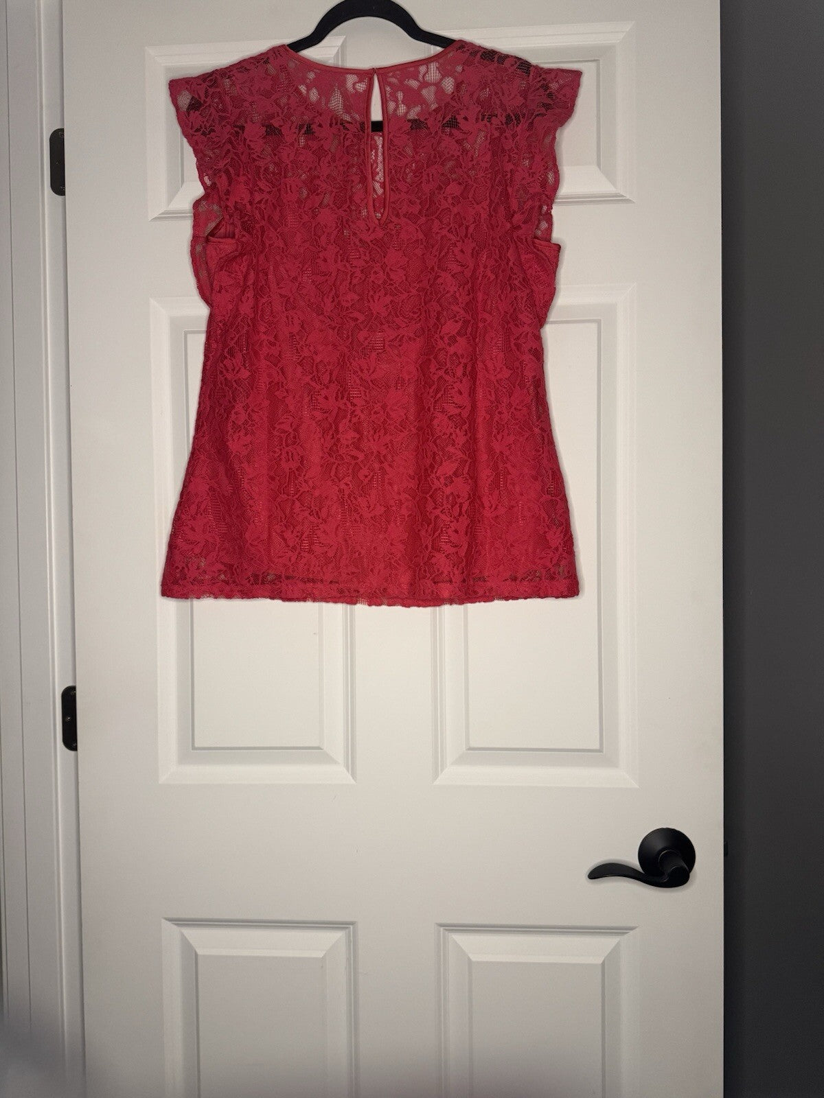 White House Black Market Short Sleeve Lace Blouse W Under Tank  14 PinkNwt 99.00