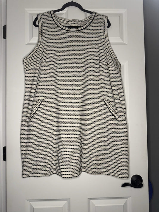 Loft Sleeveless Dress Cream W Black Stitching Xxl W Pockets 