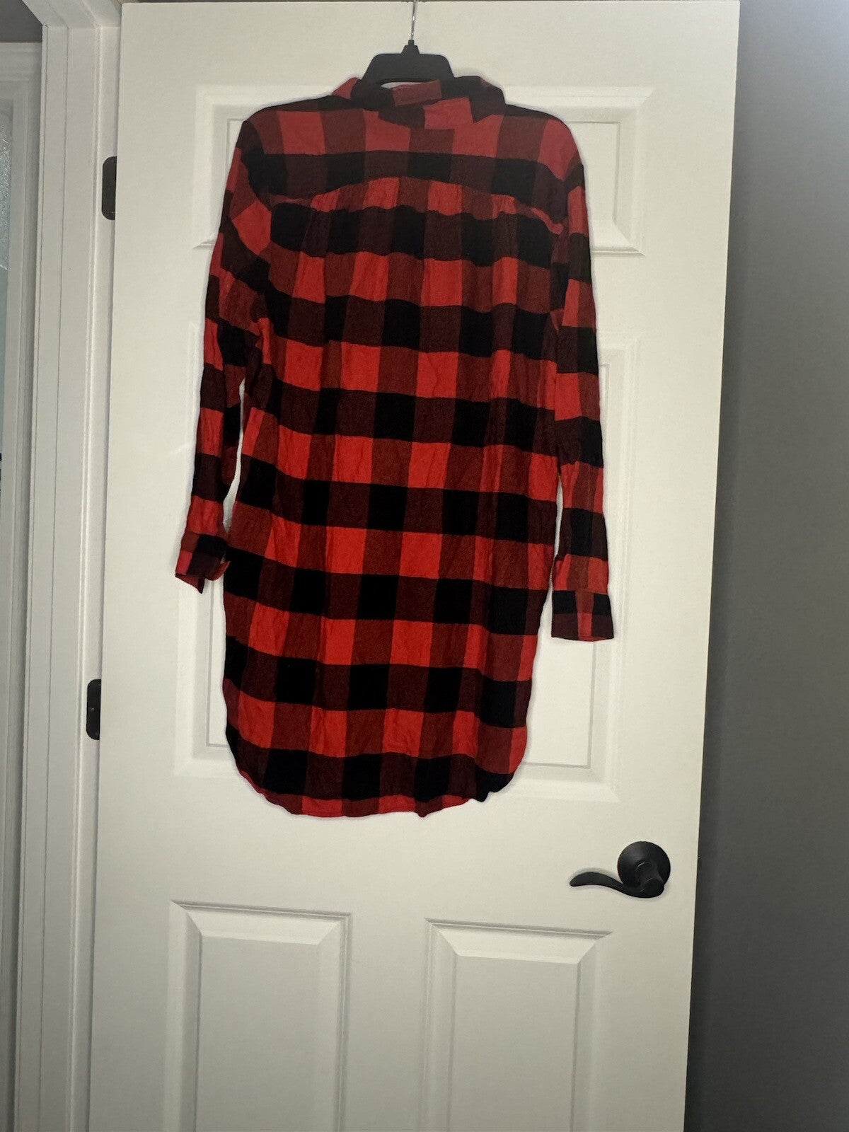 Nordstrom Lingerie Button Up Pajamas Xl Buffalo Check Plaid Red Black 