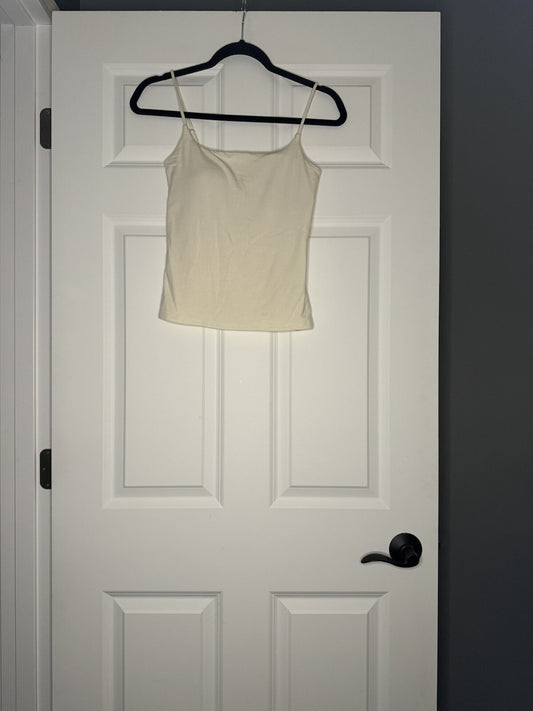 Express Fitted Tank With Built In Bra Ivory Small Nwt 
