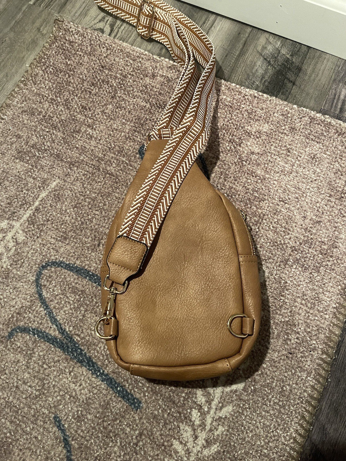 Telena Shoulder Bag Brown White Brown Strap 