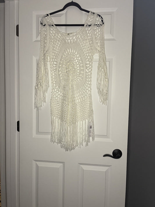 Cupshe Crochet White Cover Up Small New With Tags