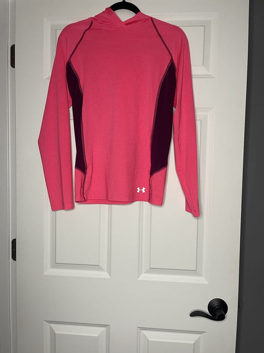 Under Armour Long Sleeve With Hood Top Small Pink And Plum