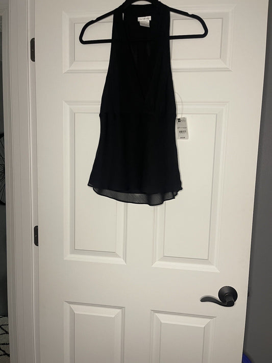 Worthington sleeveless blouse black size 8 NWT