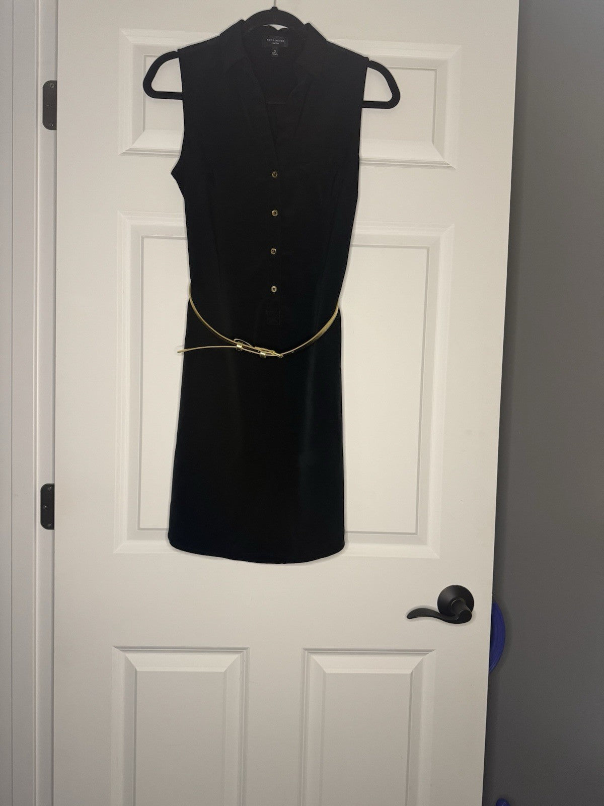 The Limited Sleeveless Dress W Belt XS Black Gold Belt 
