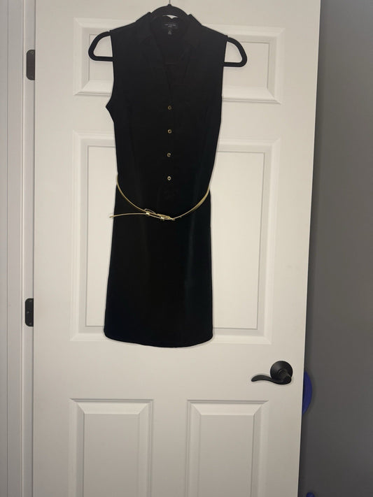 The Limited Sleeveless Dress W Belt XS Black Gold Belt 