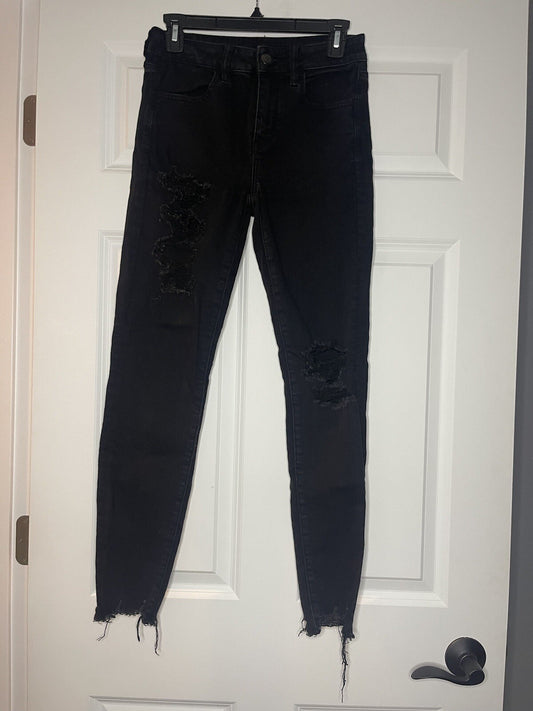 American Eagle next level stretch hi rise jeggings black size 4