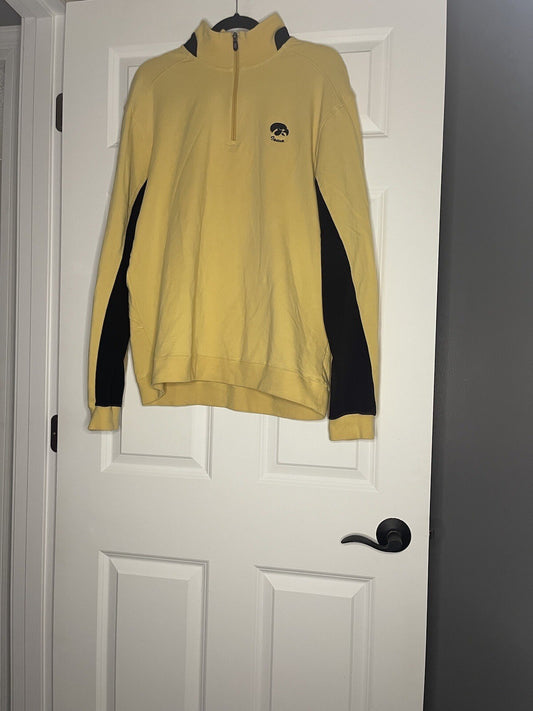 Cutter And Buck Iowa Hawkeyes  Mens Half Zip Xl Yellow And Black 