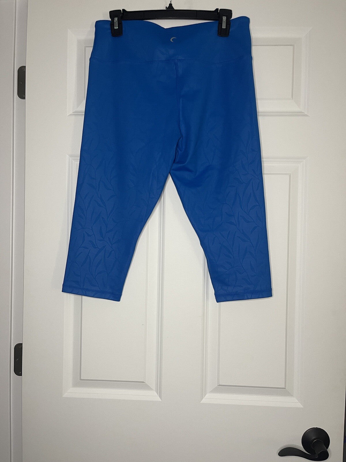 Zyia cropped leggings blue printed 14-16 nwot