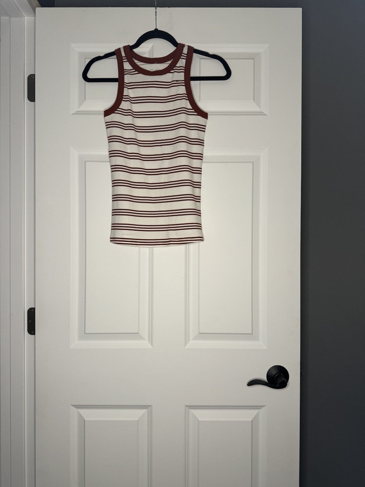 Maurice’s 24/7 Ribbed Tank Rust And White Stripe Medium Nwt 
