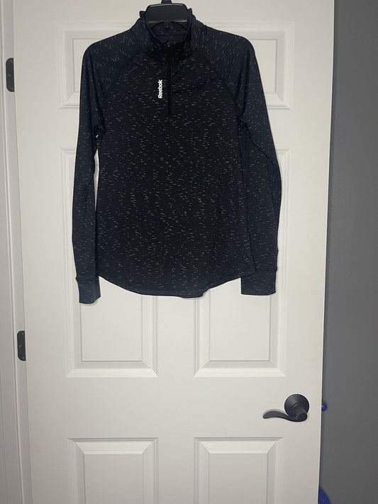 Reebok half zip medium black with white mix 
