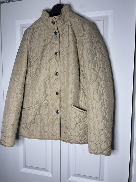 Coach quilted coat beige xs worn once 
