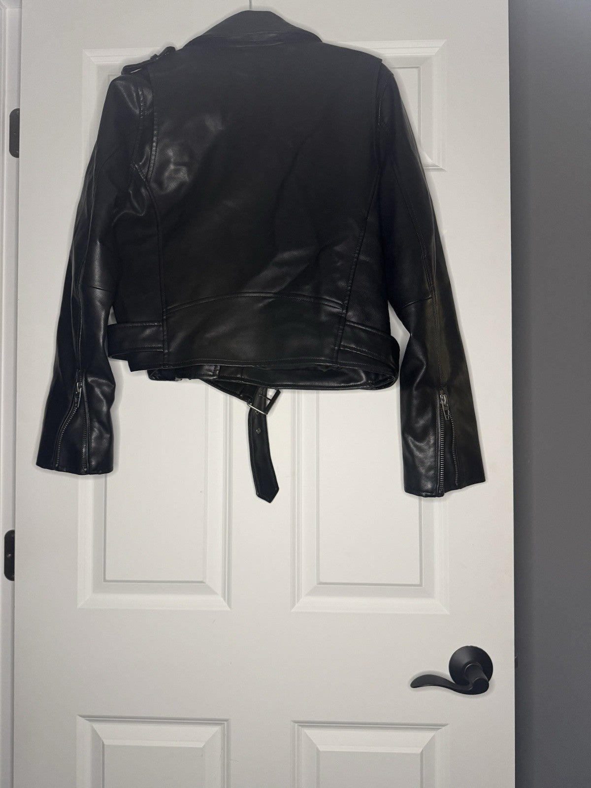 Blank Nyc Faux Leather Jacket Xl Black With Belt Nwot 