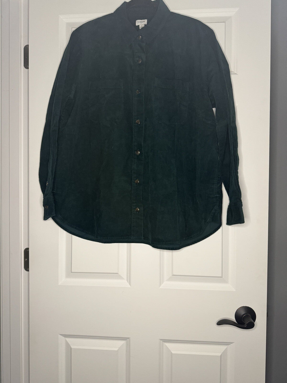 J Crew Corduroy Button Up Top Green Nwt Msrp 110.00