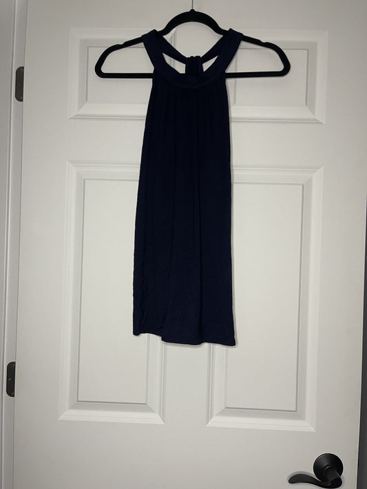 Loft Outlet Sleeveless Blouse Large Navy New With Tags 