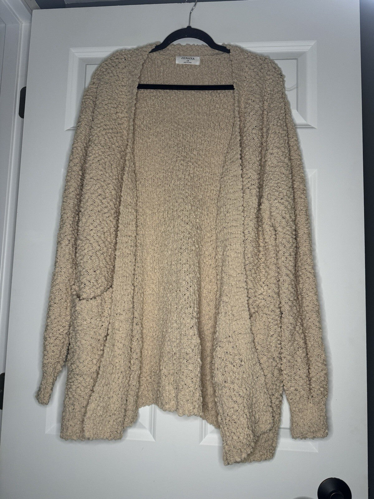 Zenana Popcorn Cardigan 1x Beige 