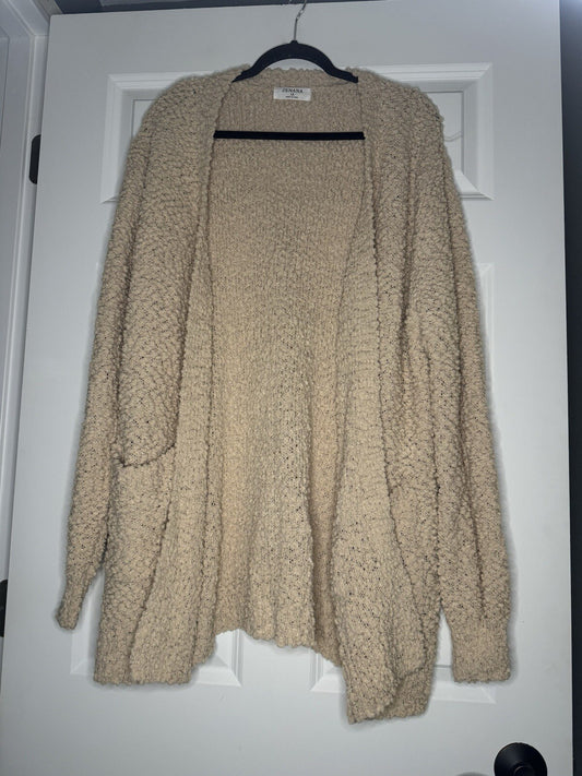 Zenana Popcorn Cardigan 1x Beige 