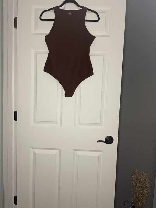 Pumiey Sleeveless Bodysuit Xl Brown 