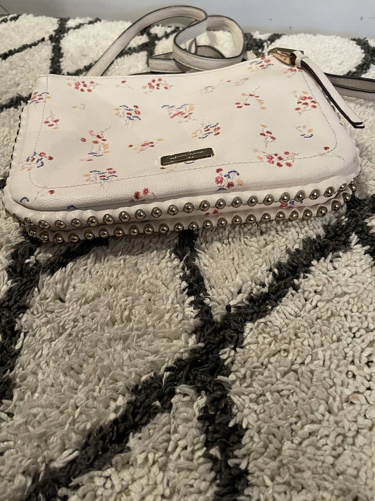 Jessica Simpson Crossbody Purse White W Multicolor Floral 