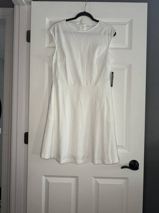 New York And Co Sleeveless Dress White W Button Decor On Back Nwt 