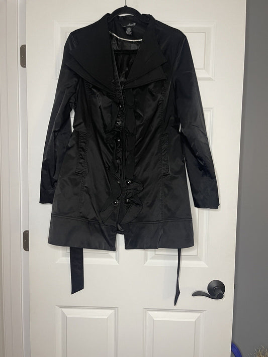 Willi smith coat black large with belt 