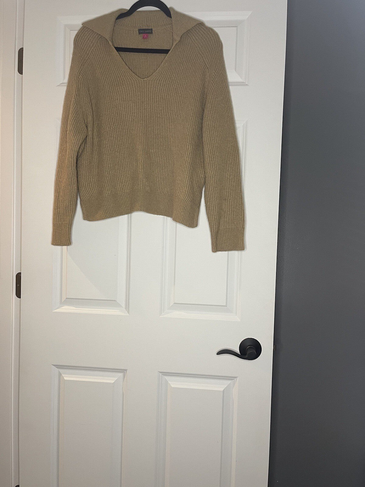 Vince Camuto Sweater Ribbed Brown Small 