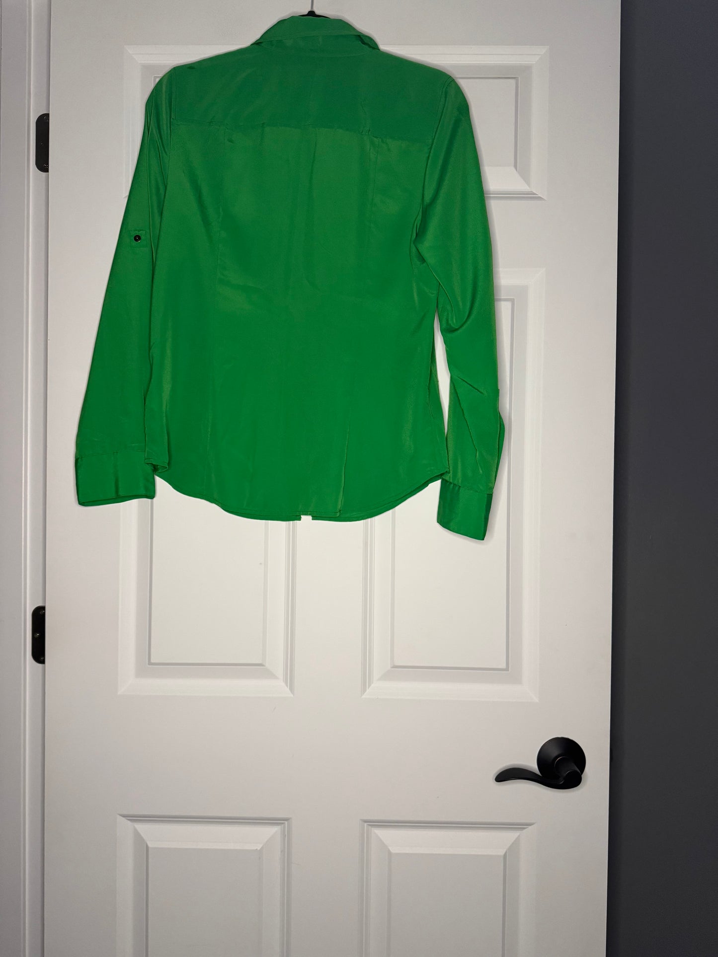 Michael Kors zip up blouse green medium