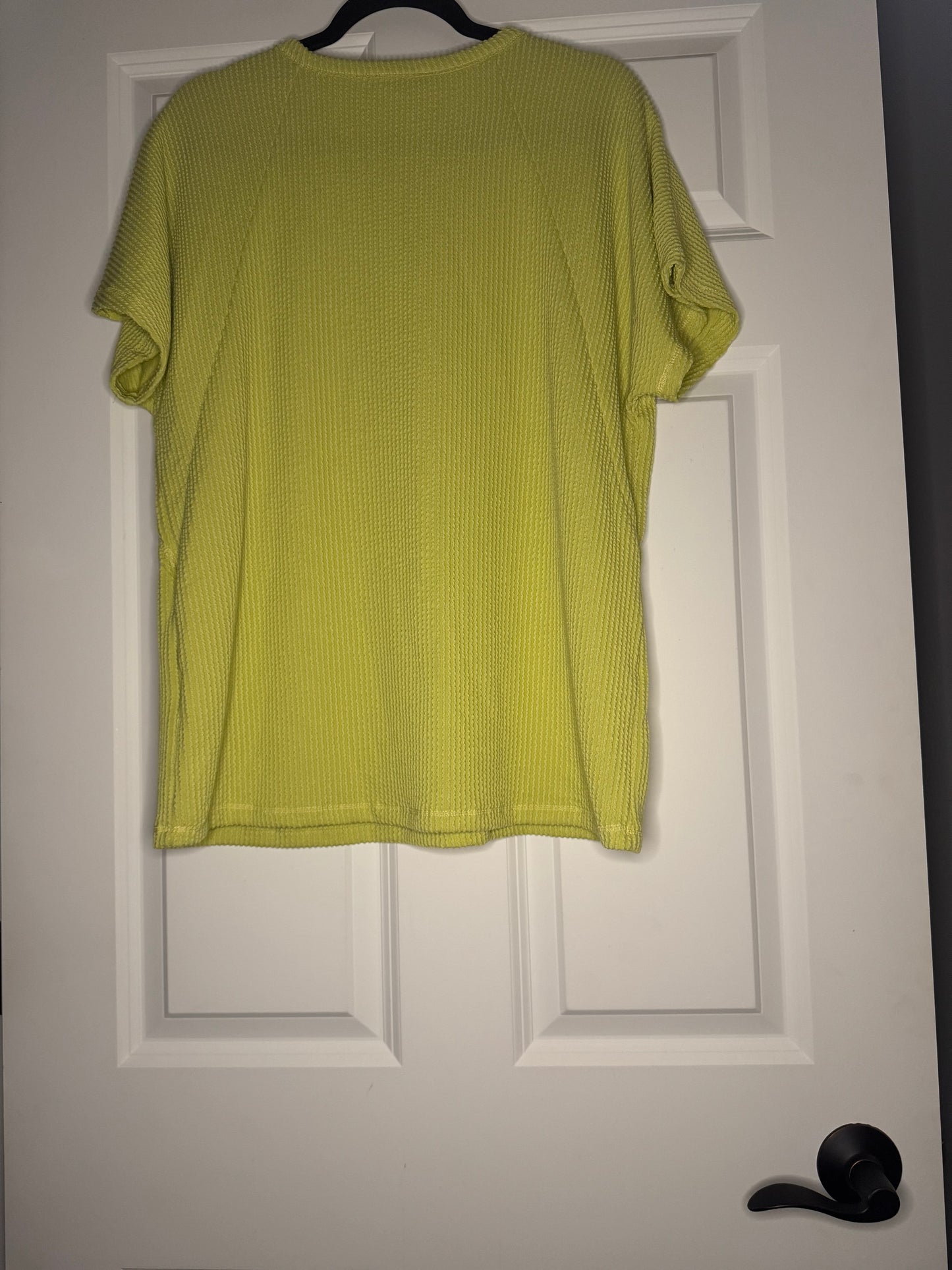 Hemish USA short sleeve top green textured small