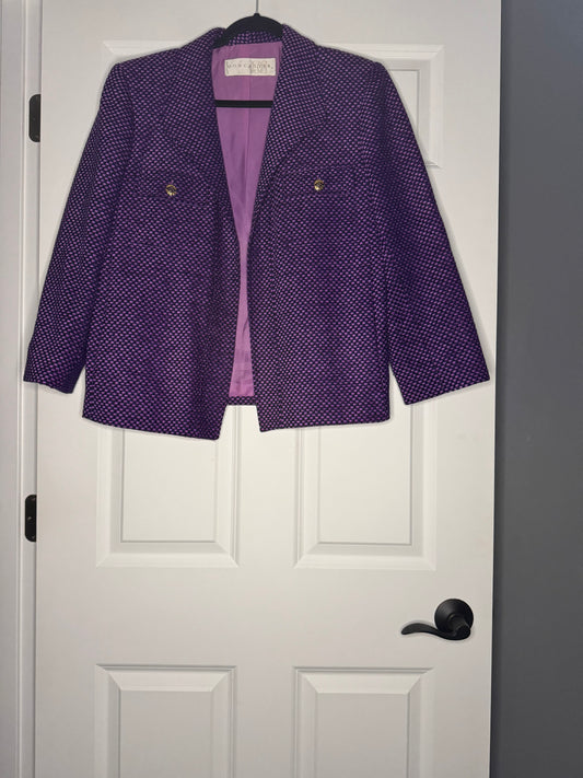 Doncaster blazer size 12 purple blue stitching