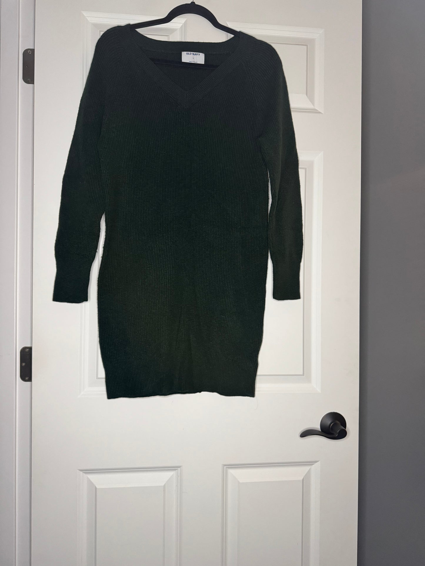 Old navy sweater dress ribbed green medium