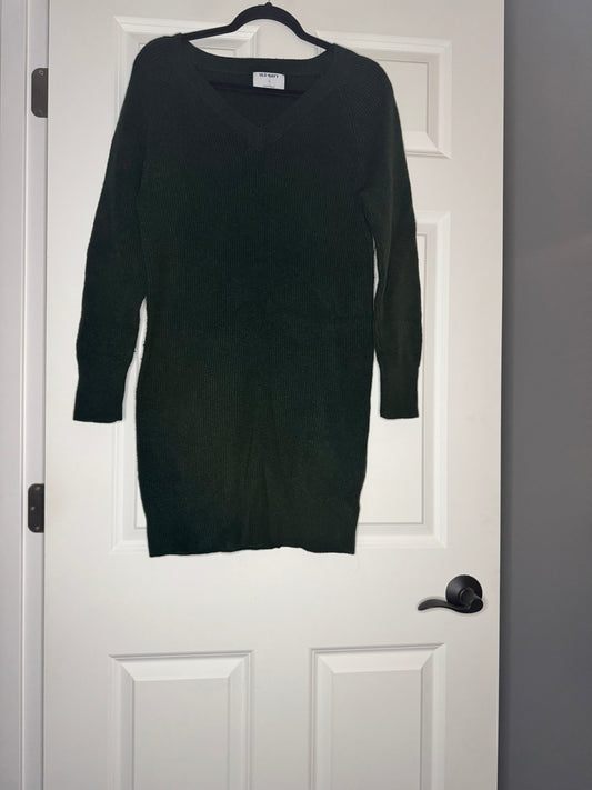 Old navy sweater dress ribbed green medium