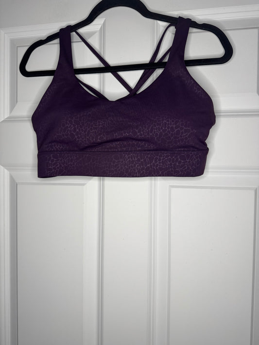 Zyia sports bra Criss cross back purple print xl