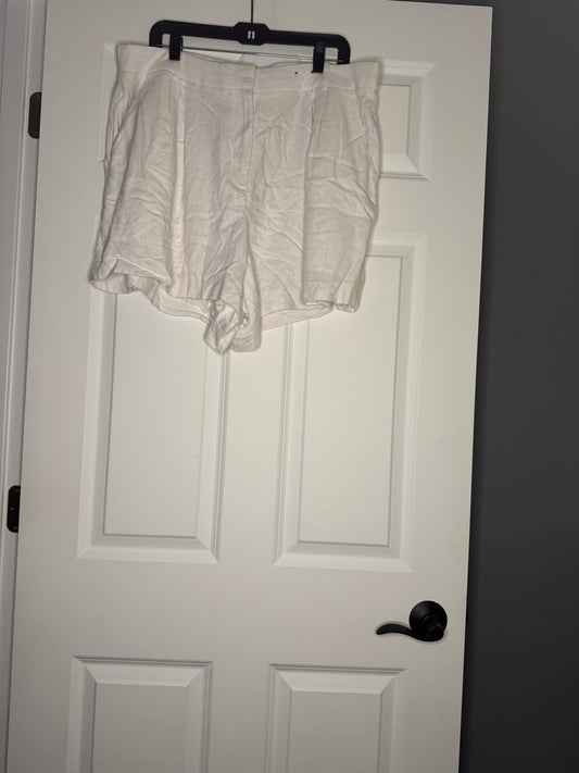 Abercrombie curve love 18r linen shorts off white nwt $70