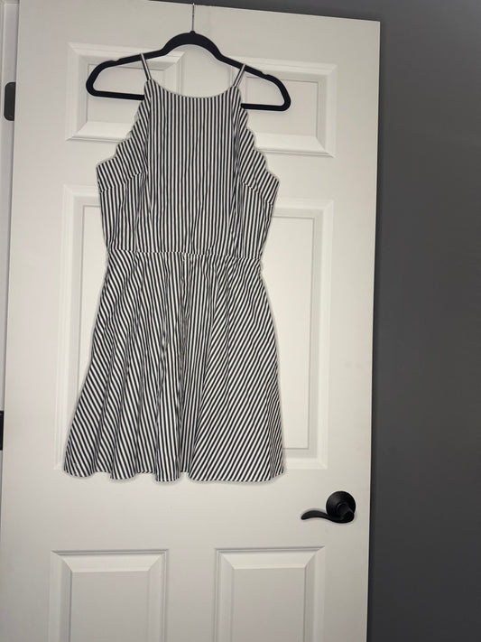 Bcx sleeveless dress size 13 blue white stripe missing belt nwt