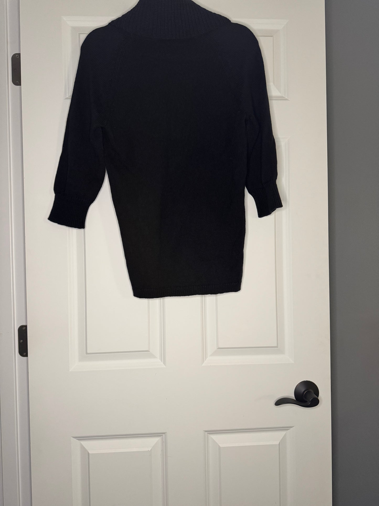 Calvin Klein cowl neck sweater 3/4 sleeve black large nwt $65.99
