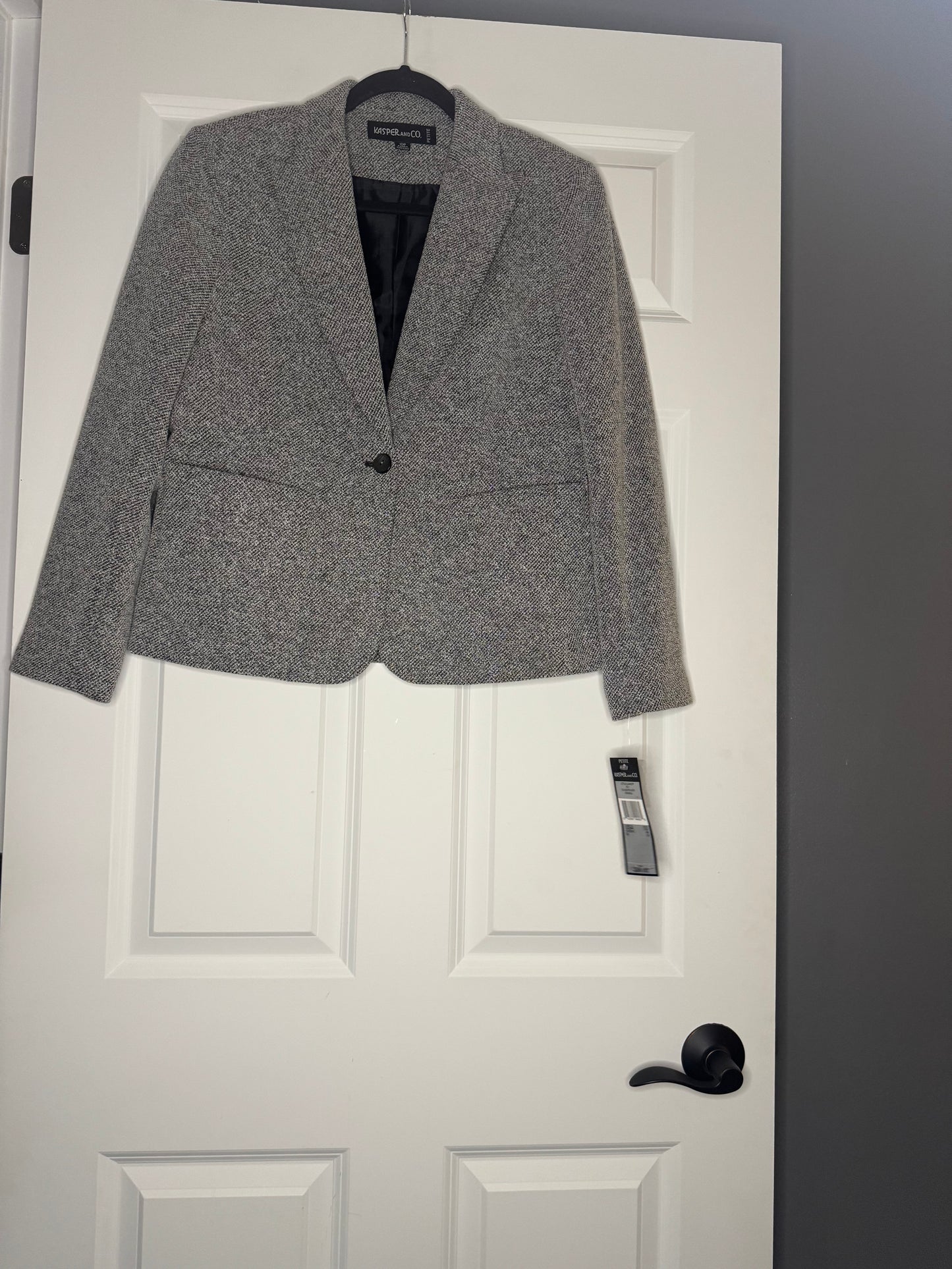 Kasper and co blazer 10 petite gray silver black mix nwt 66