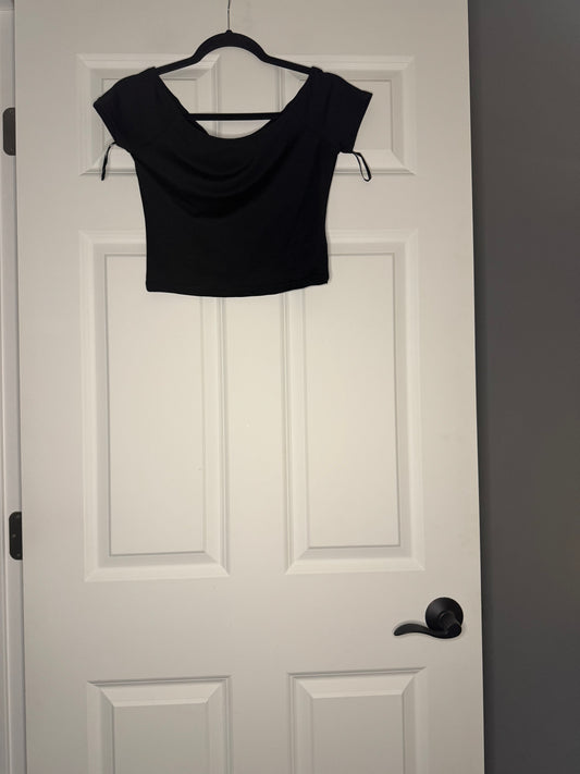 Edikted small short sleeve cropped top black new with tags