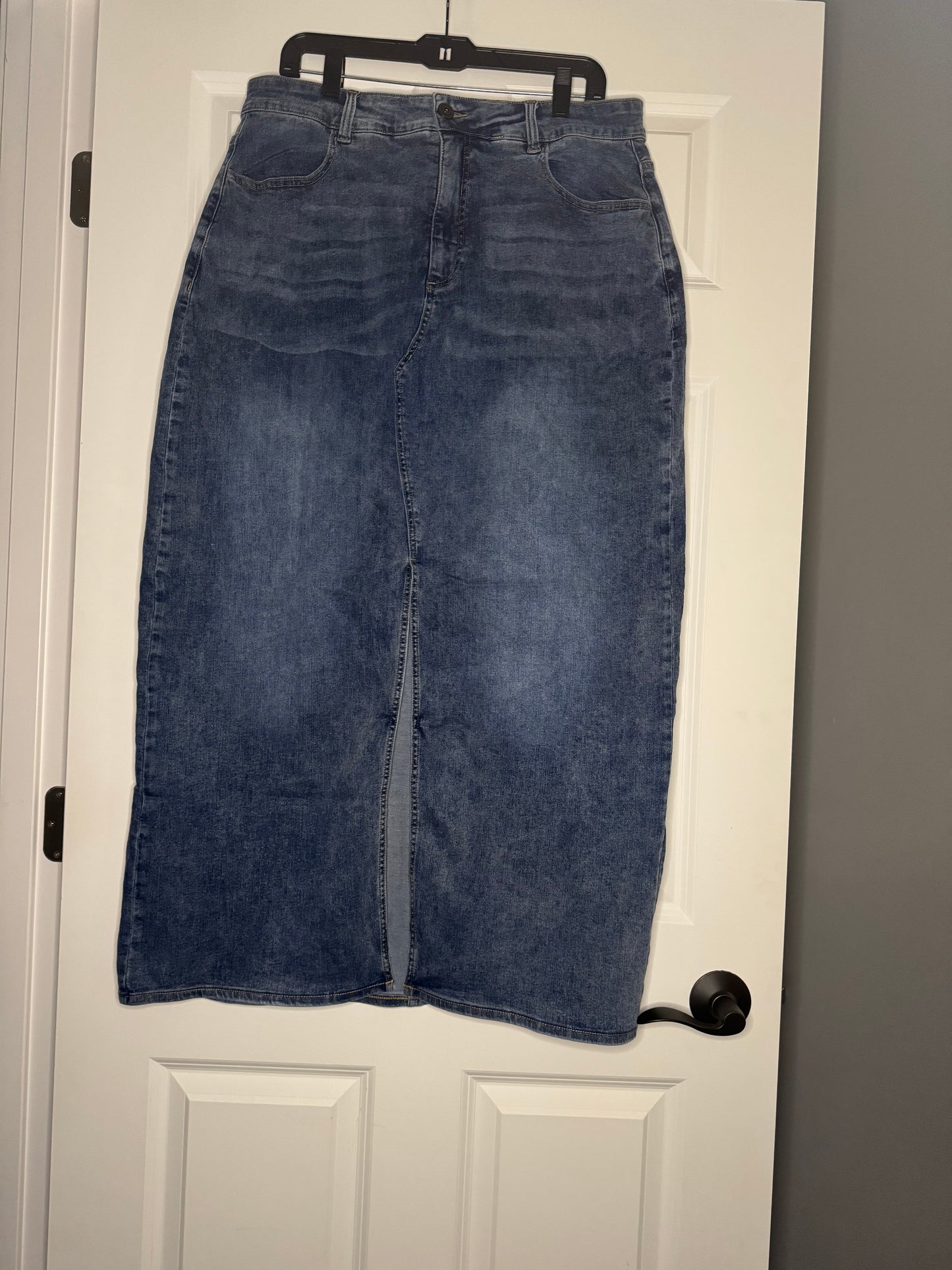 Universal standard denim jean skirt long blue small 14-16 nwt