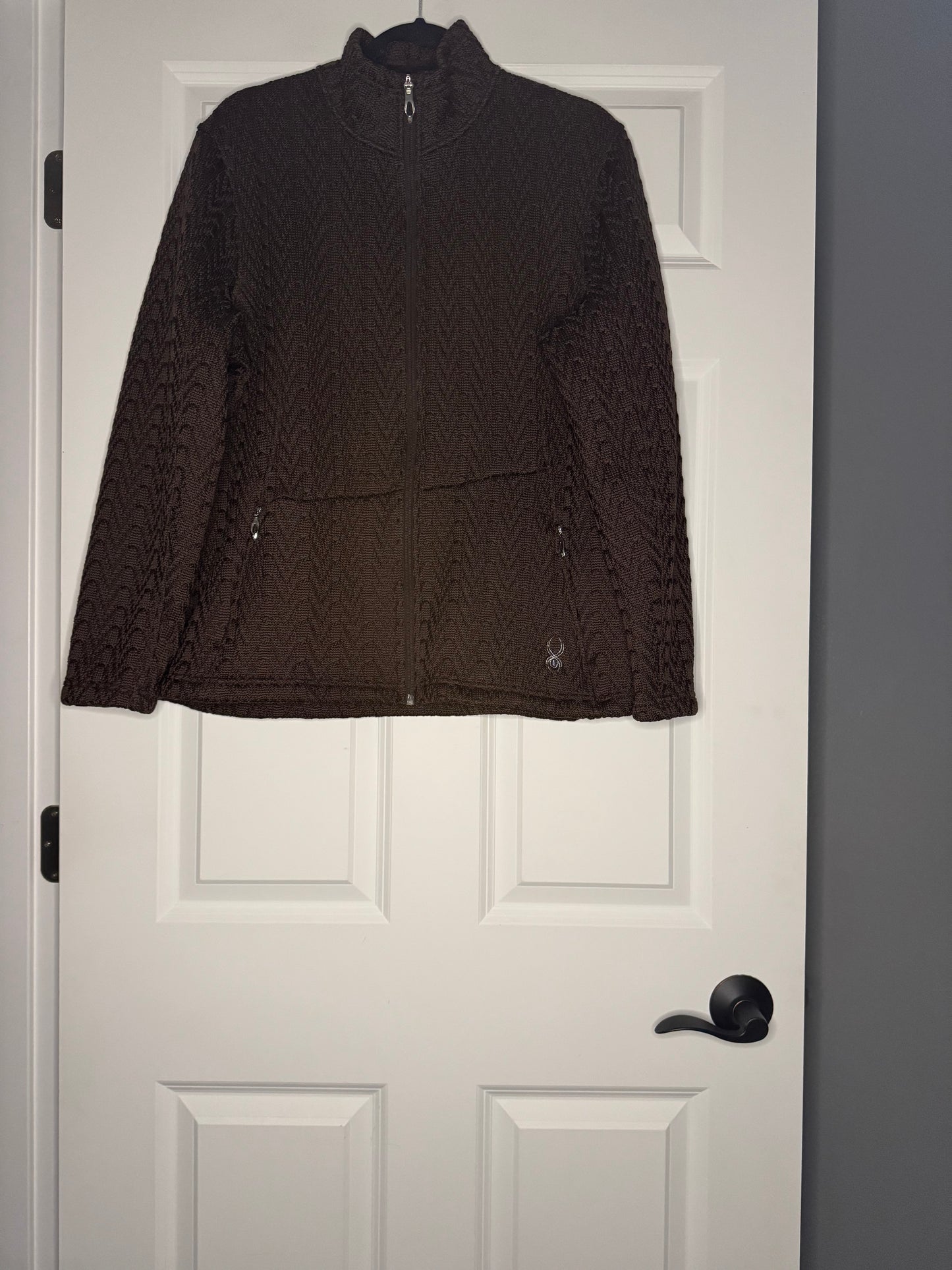 Spyder core sweater full zip brown xl
