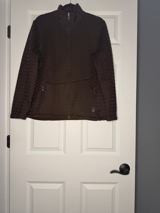 Spyder core sweater full zip brown xl