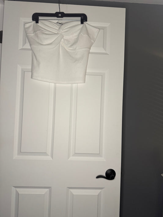 Showpo jelena top strapless twist front white size 16 nwt