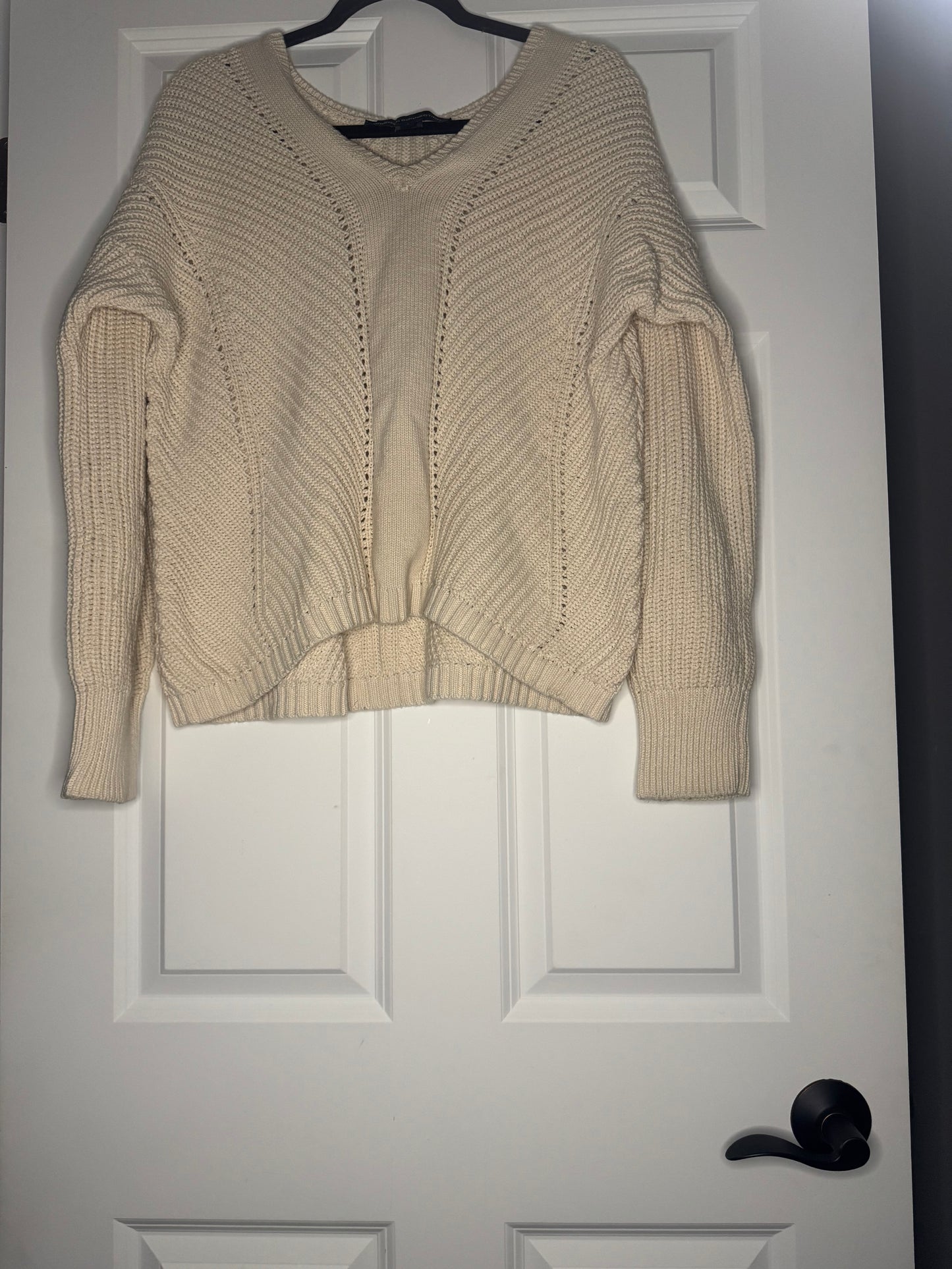 French Connection large chunky knit sweater beige