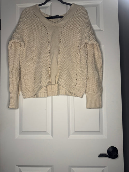 French Connection large chunky knit sweater beige