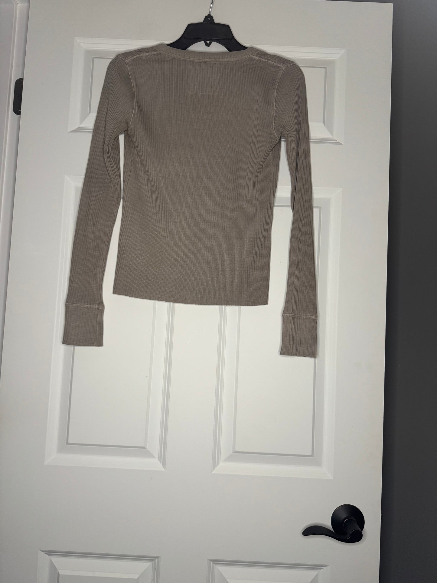 Aerie long sleeve ribbed top small taupe