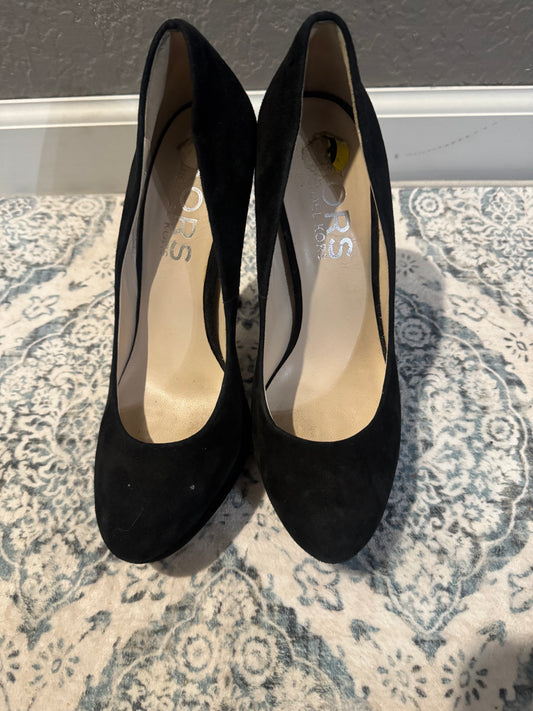 Michael Kors velvet black heels snakeskin brown heel size 9