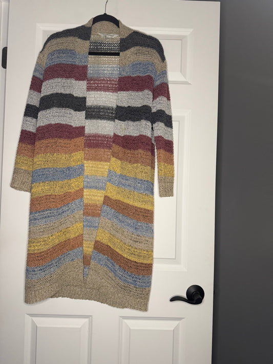 Davi and Dani cardigan small taupe blue maroon gray