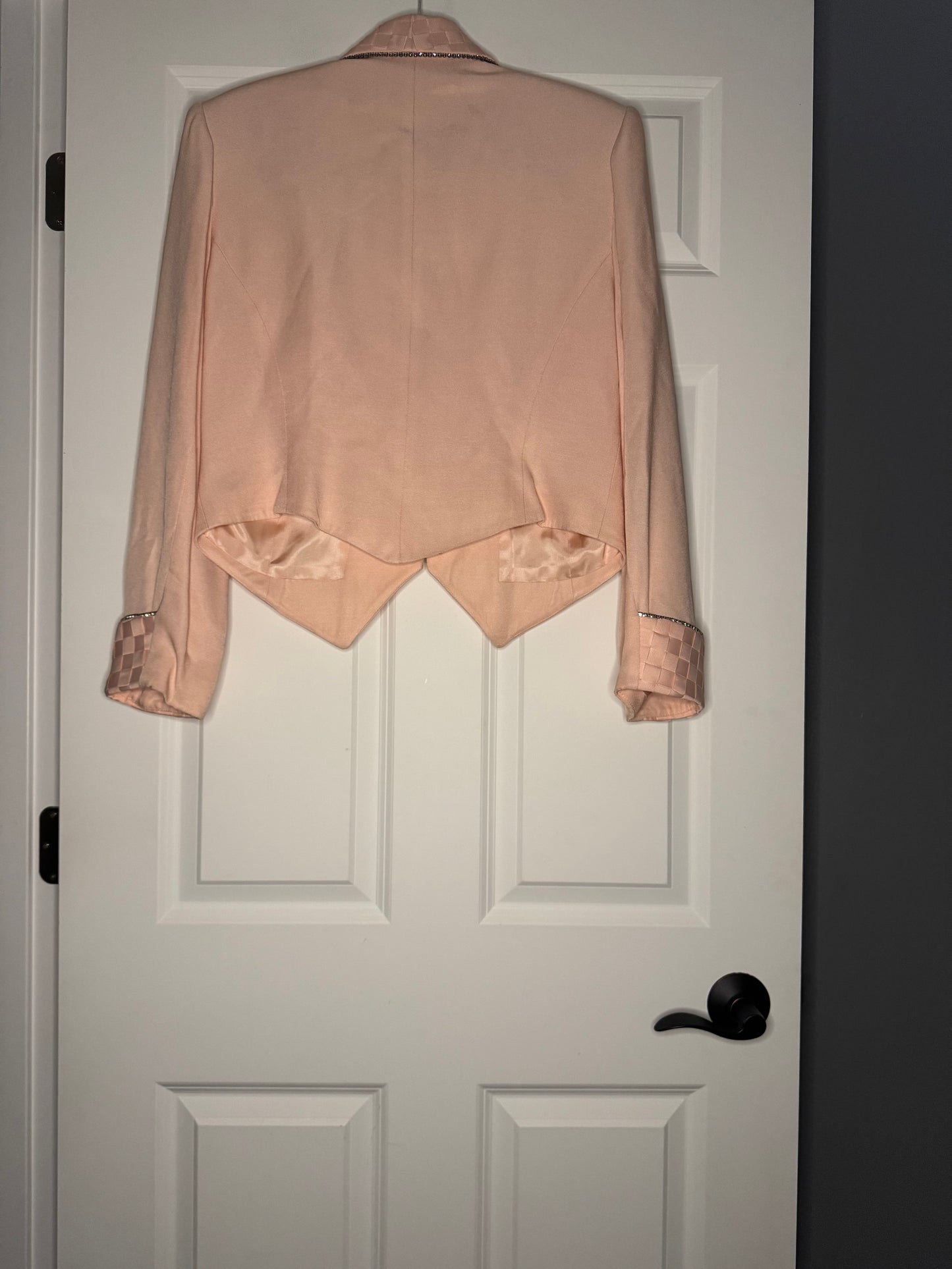 Solini New York blazer light pink size 12 w rhinestone decor
